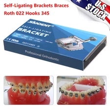24pcs Dental Ortho Self-Ligating Brackets Braces Roth 022 Hooks 345&Buccal Tubes