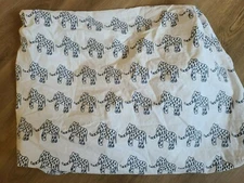 Pottery Barn Kids "Elephants w/Squiggles - Navy Blue" Crib Fitted Sheet