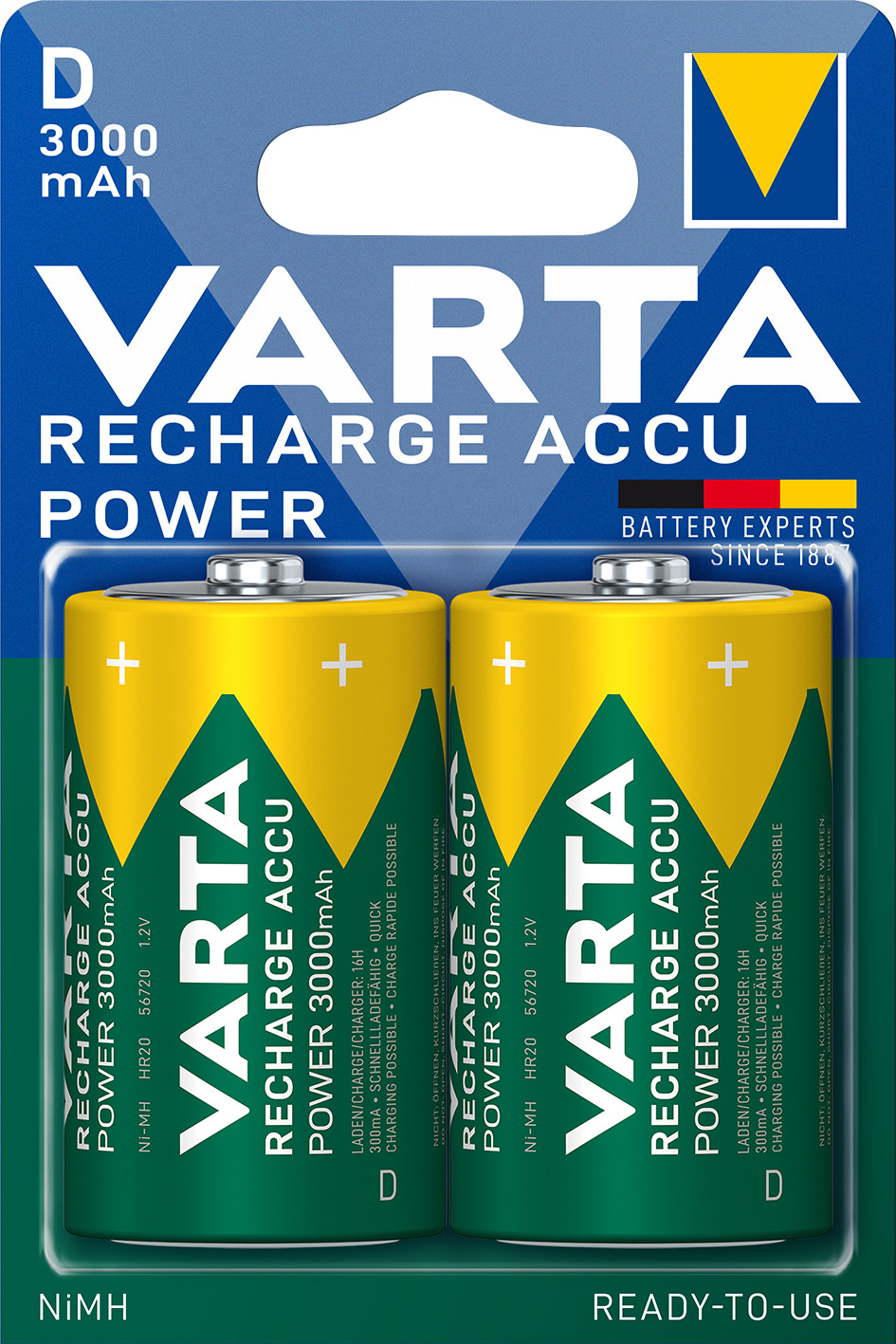 Thumbnail - Varta Akku 1,2v 3000mah 2er Blister C Baby D Mono Auswahl Lr20 Lr14