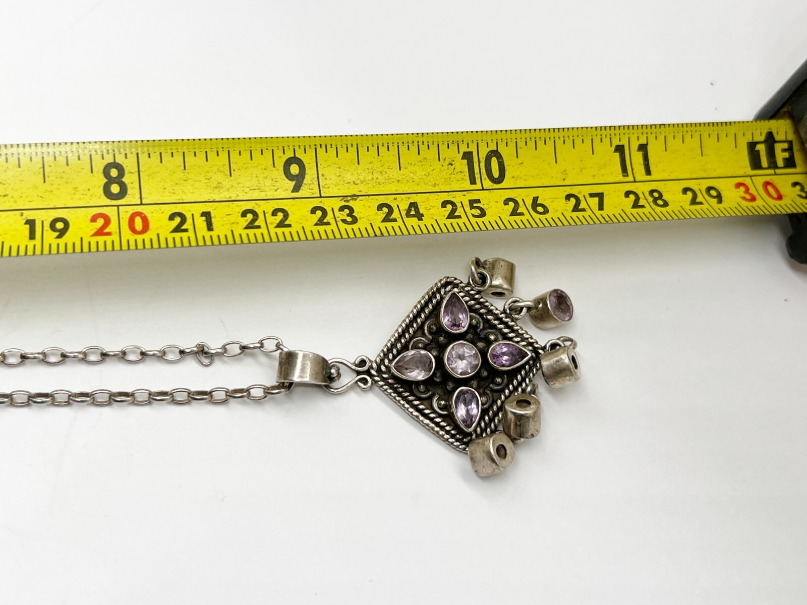 VINTAGE SOLID SILVER STERLING CELTIC AMETHYST SET… - image 6