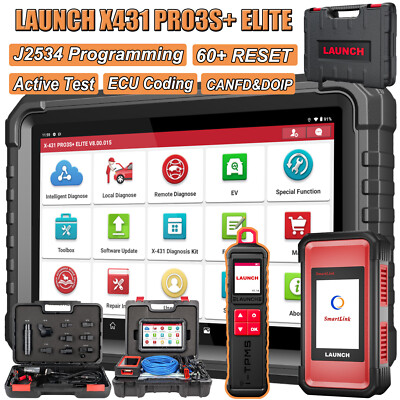 LAUNCH X431 PRO3S+ ELITE PRO5 V+5.0 Car Diagnostic Tool J2534 Programming +iTPMS