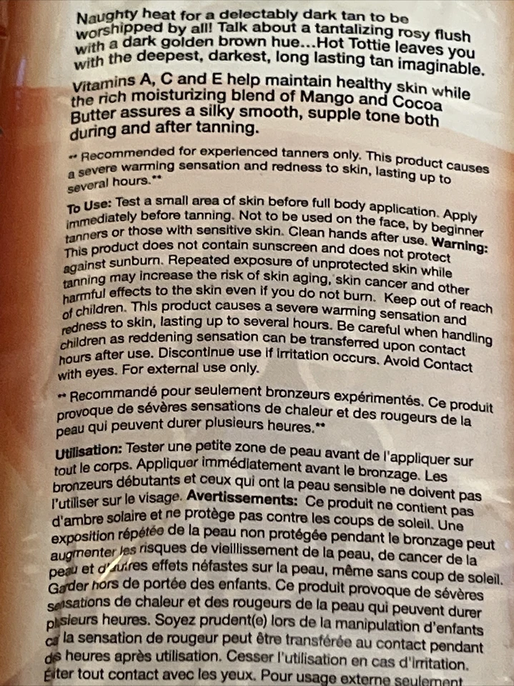 Sale Pro Tan HOT TOTTIE UV Sunbed Tanning Accelerator Cream 2x22ml Sachets New - Image 4 of 4