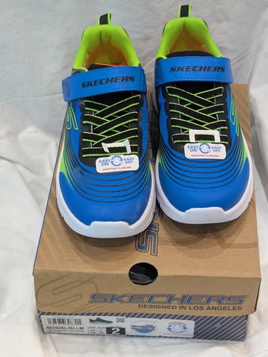 New Skechers YOUTH size 2 Microspec Advance Tennis Shoes Sneakers Running Play - Picture 2 of 15