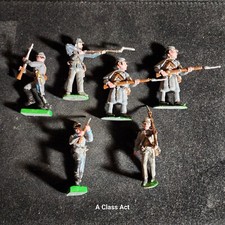 6, Civil War Confederate Soldiers, well painted, 60mm lead. T8702