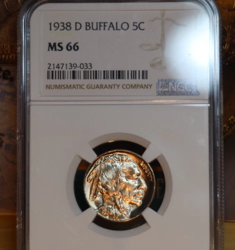 1938 D Buffalo Nickel NGC MS66