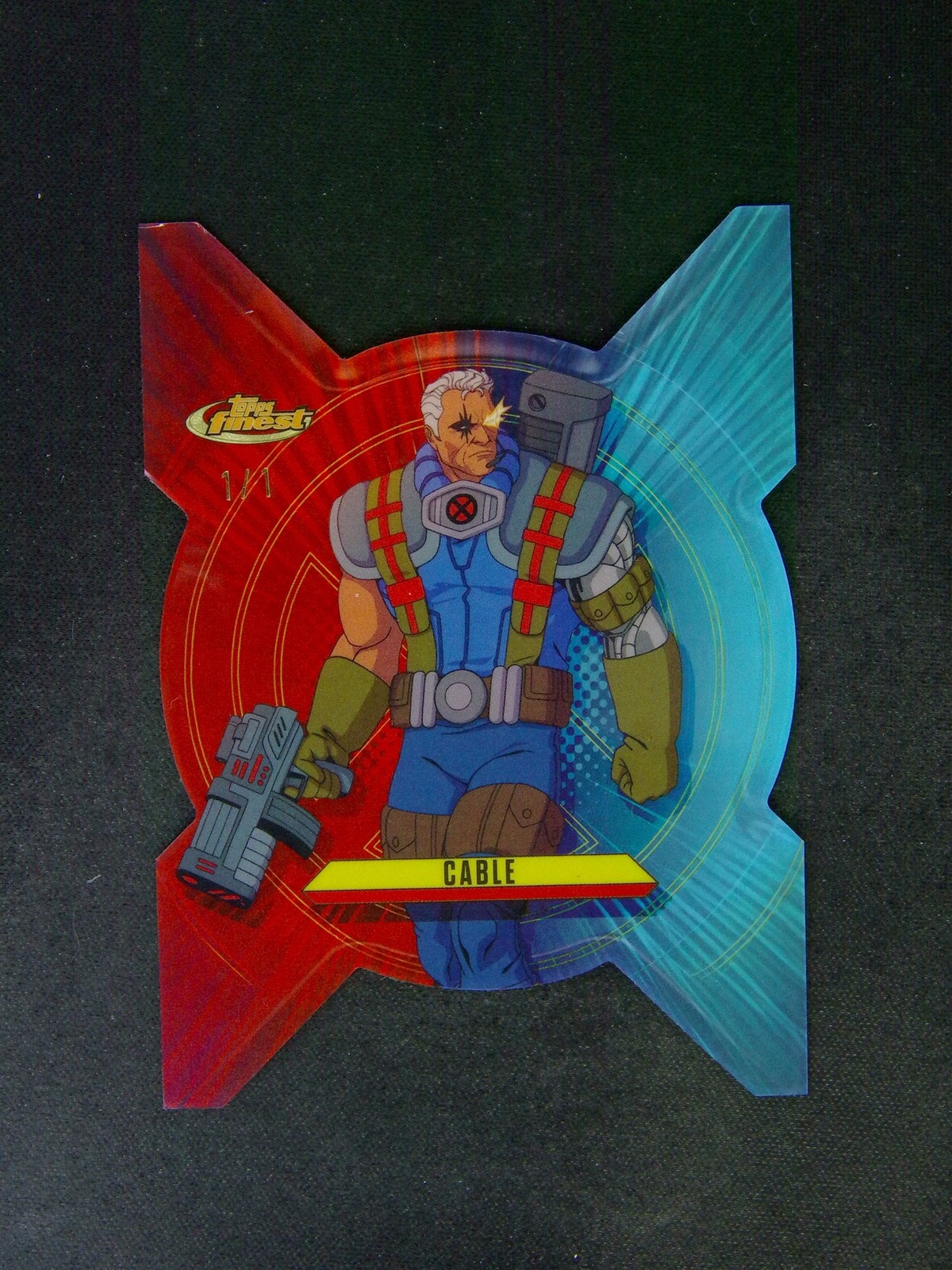 2025 Topps Finest X-Men '97 Cable Die-Cut Children Of The Atom SuperFractor 1/1