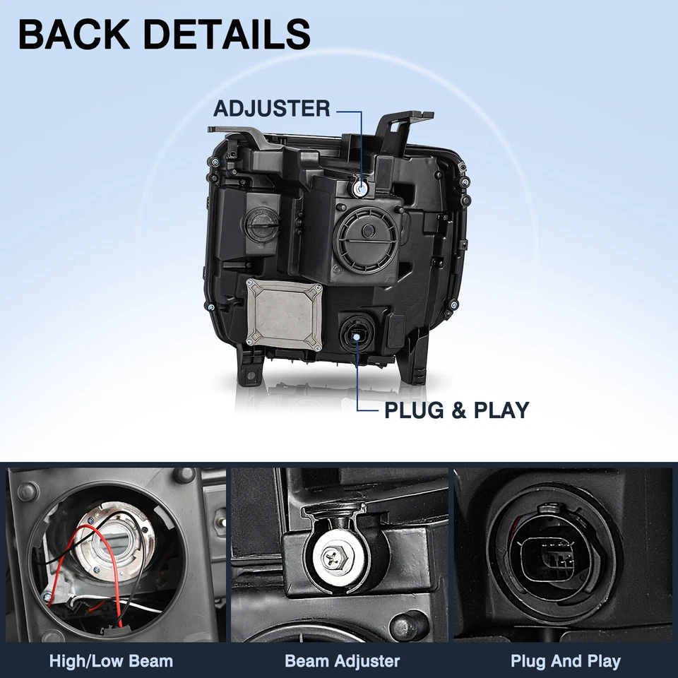 Faros proyectores LED DRL para GMC Sierra 1500 2016-2018 tipo HID/Xenón Foto 3 de 4