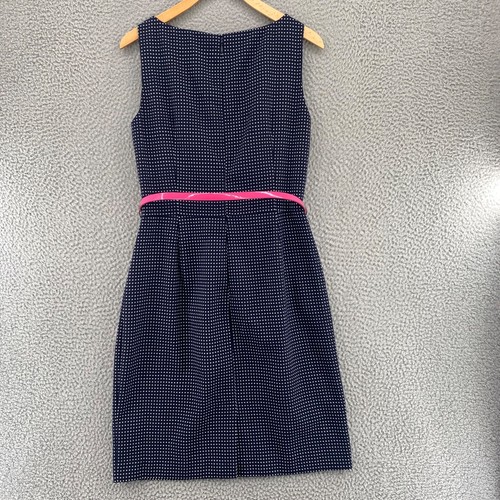 Lauren Ralph Lauren Kleid Damen 10 Navy Polka Dot Etui Gürtel Plissee Büro - Bild 3 von 11