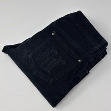 Ralph Lauren Girl's 12 Black Corduroy Pants Slim Straight Stretch Studded RL