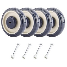 4 Pack Shopping Cart Replacement Wheels, 5'' Diameter Shopping Cart Caster Wh...