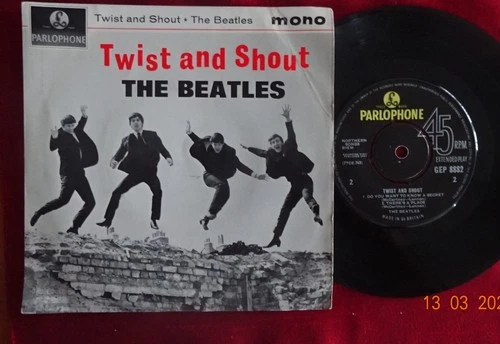 THE BEATLES--EP--TWIST AND SHOUT--PARLOPHONE-4 TRACK-7" VINYL EP--V/G+