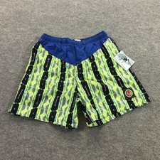 Vintage Ocean Pacific Swim Shorts Mens Large Neon Abstract Mesh Lined Trunks