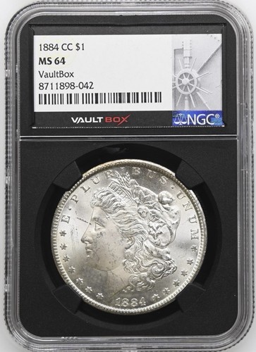 1884-CC Morgan Silver $1 NGC MS 64 Blast White Beauty