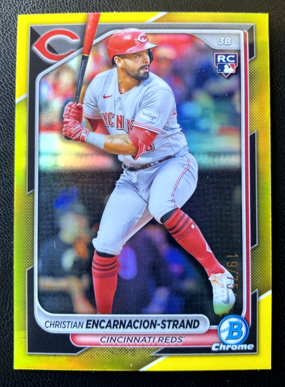 2024 Bowman Chrome #91 Christian Encarnacion-Strand Yellow Refractor #/75 H39
