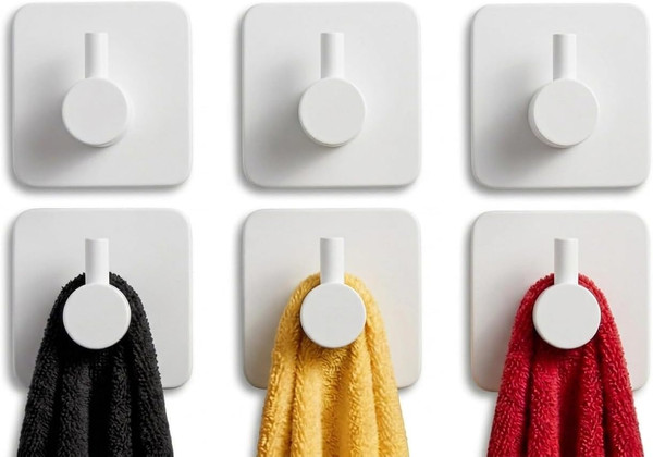 Edihome, Klebehaken Aus Edelstahl, Selbstklebende Wandhaken Ohne Bohren, Handtuc-image