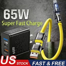 65W Super Fast Charging USB Type C Car Charger For Samsung iPhone Android Phone