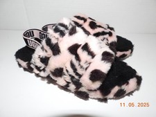 UGG FLUFF YEAH Women's Slippers Comfort Shoes Slide Multicolor Sheepskin Size 5
