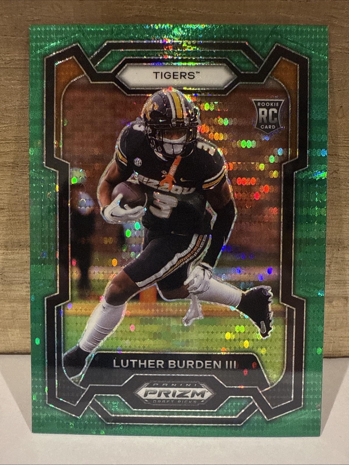 Luther Burden III 2024 Prizm Draft Picks Green Pulsar Rookie SSP #/25