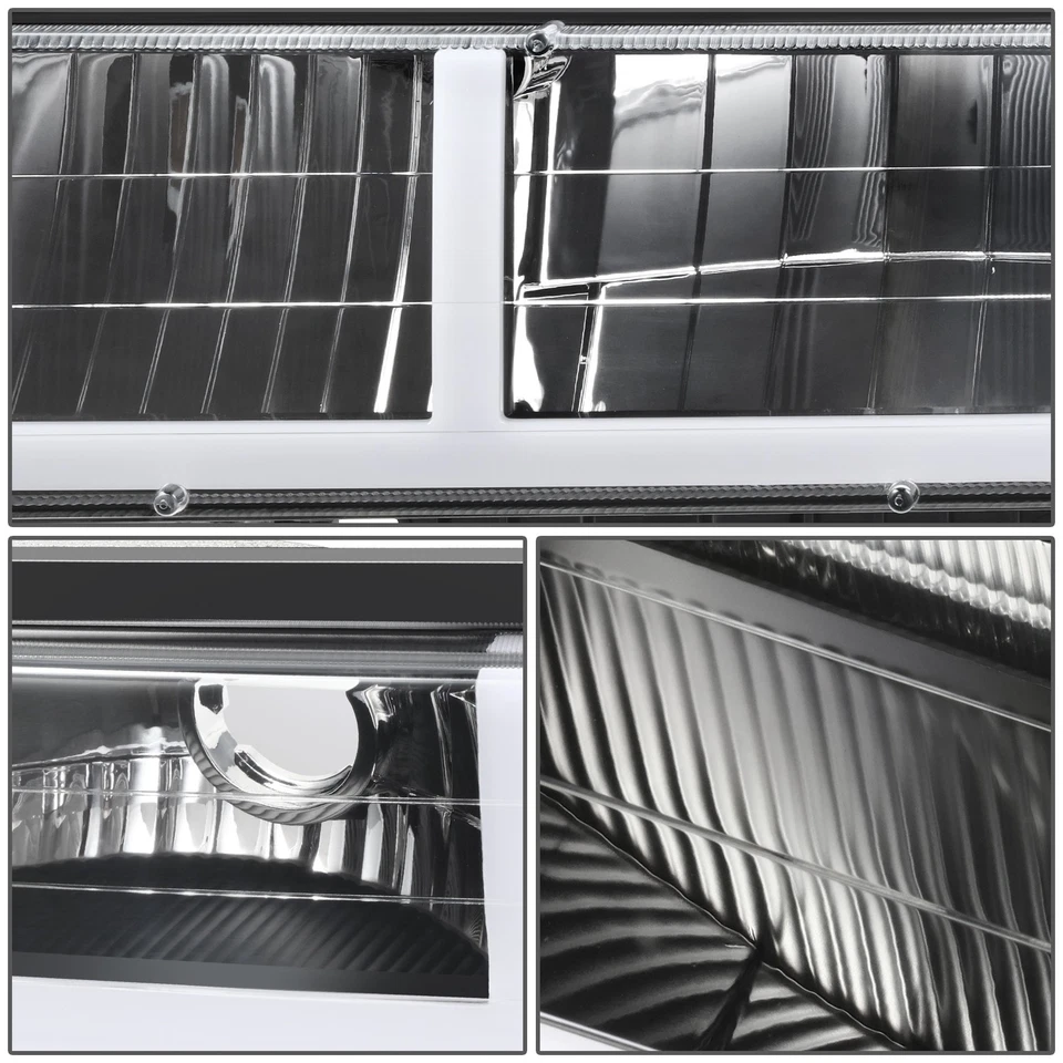 Faro LED DRL Fit 88-00 Chevy GMC C/K en forma de F + parachoques luces de señal de giro negro Foto 4 de 4