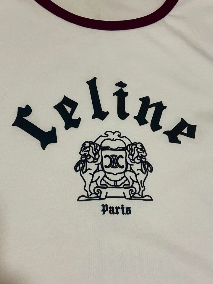 Camiseta CELINE Paris Jersey Algodón Blanco Talla Mediana Foto 4 de 4
