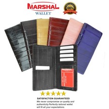 Genuine Eel Skin Checkbook Cover Credit Card ID Holder by Marshal  New