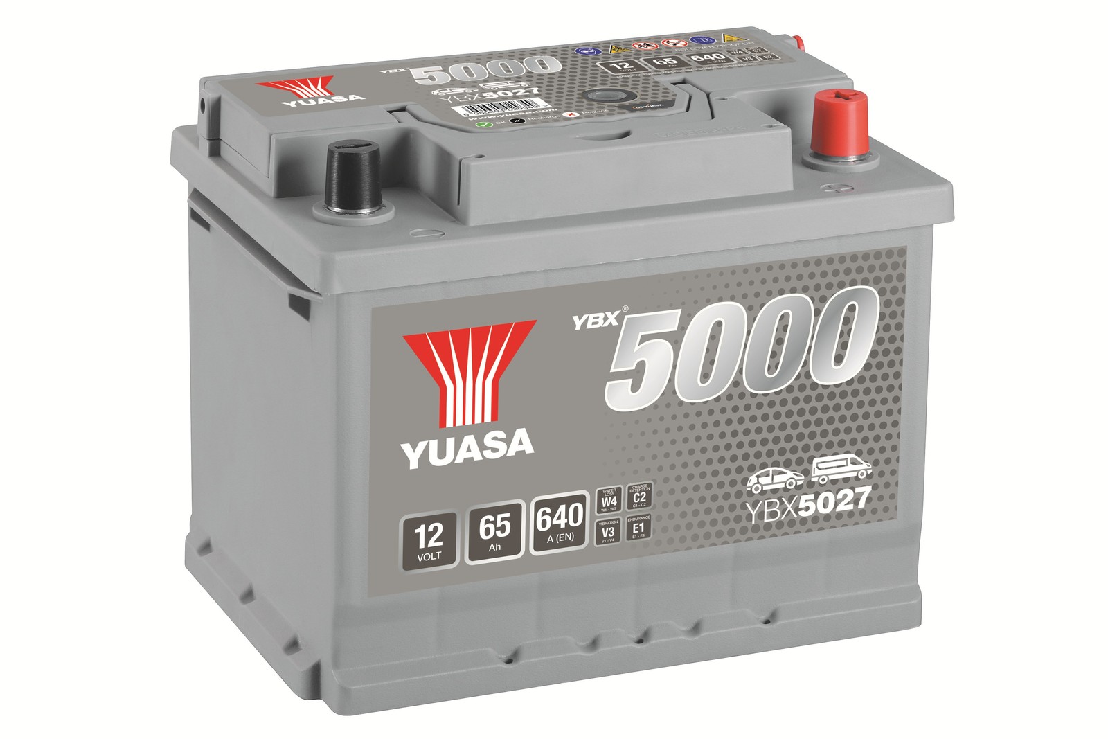YBX5027 12V 65Ah 640A Yuasa Silver High Performance 4yr Warranty battery
