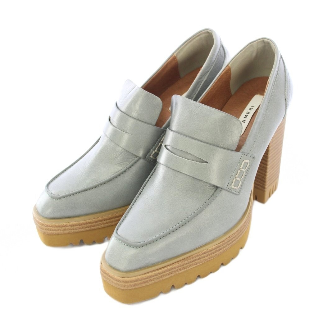 Ameri Vintage Loafers Pumps Square Toe Chunky Hee… - image 1