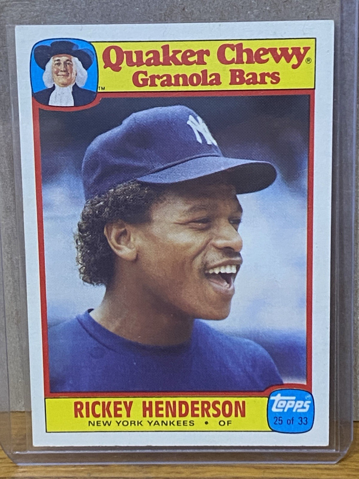 1986 Topps Quaker Chewy Baseball Rickey Henderson #25