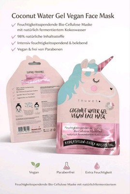 Inuwet Eau de Coco Gesichtsmaske   Coconut Water Gel Vegan Face Mask 10×30 ml