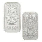 Aztec Calendar Silver Bar 1 oz Mayan Tenochtitlan Mexico