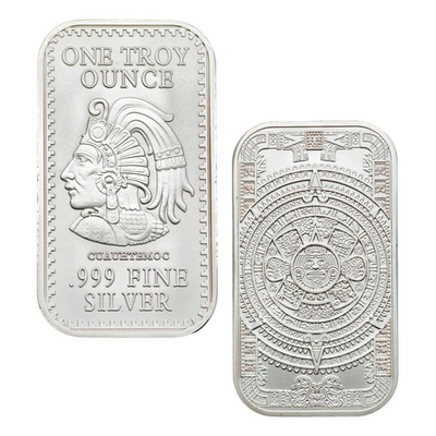 #ad Aztec Calendar Silver Bar 1 oz Mayan Tenochtitlan Mexico $35.00