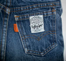 Vintage 70s-80s Levi's Jeans Label Double Horse Orange Tag size 6 Boys