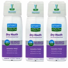 3 Pack SmartMouth Activated Dry Mouth Mouthwash. 16 Oz