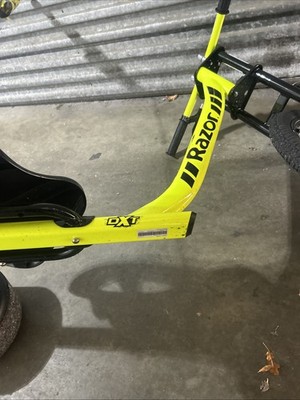 Razor DXT Drift Trike Yellow Go Kart with Rear Wheel & good brakes
