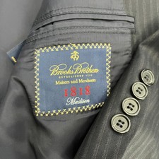 Brooks Brothers Madison 44L Blazer Gray Wool Striped Sport Coat Saxxon Jacket