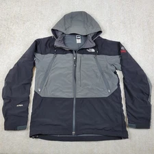 The North Face Jacket Mens L BLack Apex Summit Series Full Zip Hooded Stretch