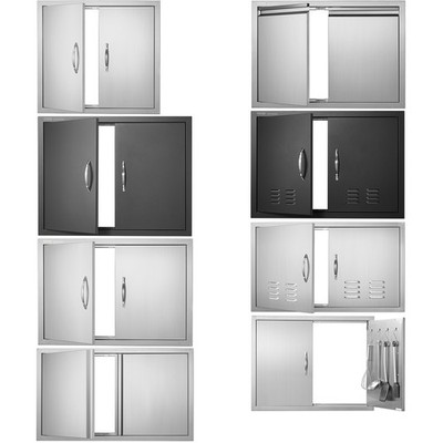Uimoso 28X19-42X21 zoll Grillinsel Zugangstür Außenküchentür Edelstahl Doppeltür