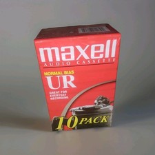 Sealed 10 Pack Maxell Normal Bias UR 90 Audio Cassette Tapes NEW Sealed 90 Mins