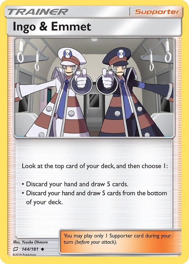 Pokemon Ingo & Emmet Uncommon 144/181 SM - Team Up Reverse Holofoil NM