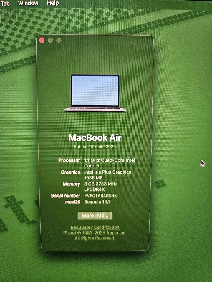 Apple MacBook Air 13" Retina (2020) - Intel Core i5, 8GB RAM, 256GB SSD - Image 3 of 4