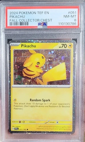 2024 Pokemon TEF En Pikachu Fall Collector Chest PSA 8