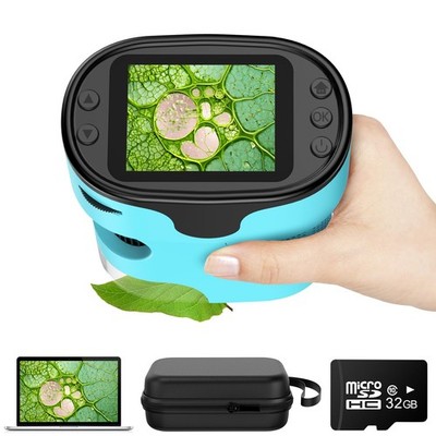 1000X Pocket Microscope for Kids - 4K 2.0 Screen, Digital Mini Scope with Sli...