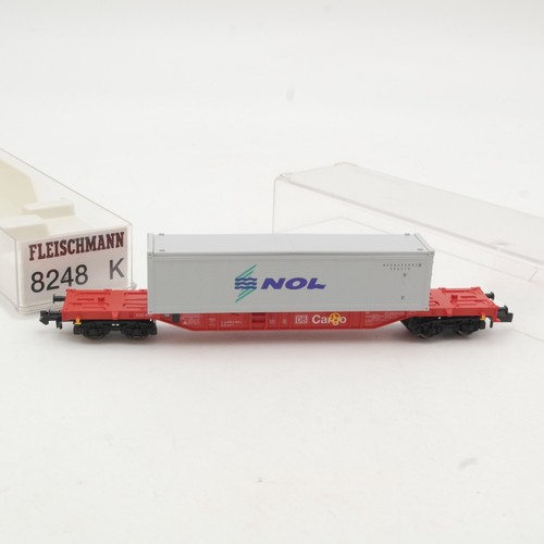 Fleischmann N 8248 K Containertragwagen NOL der DB Cargo in OVP RH711 | Condition: Gebraucht