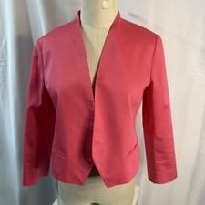 Ann Taylor Pink Cropped Structure Bright Blazer