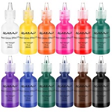 Bearals Stained Glass Paint, 12 Colors Glass Paint Set, Non-Toxic Window Glas...
