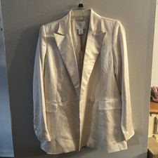 House of Harlow 1960 Women's Blazer.XSIvory formal cocktail professional fb