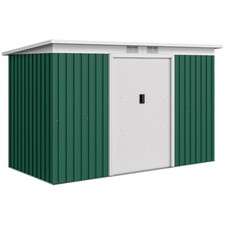 Outsunny 9 x 4FT Metal Garden Storage Shed w/ 2 Door, Dark Green