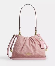 COACH Faye Shoulder Bag Signature Denim Light Pink CER68 IMNH1 Auth New
