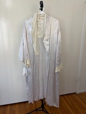 Barbizon Ivory Satin Robe Size L   Lounge Wear 100 Acetate Peignoir