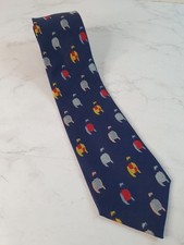 Hackett London 100% Silk Jockey Tie Blue Horse Racing 55cm (L) x 9cm (W)